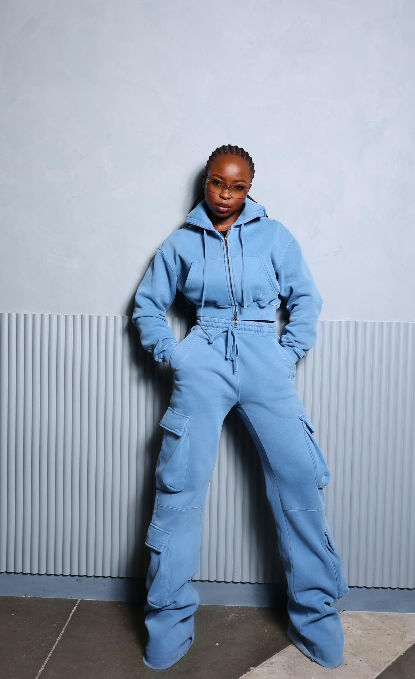 Azura Cargo Cropped Zip Hoodie