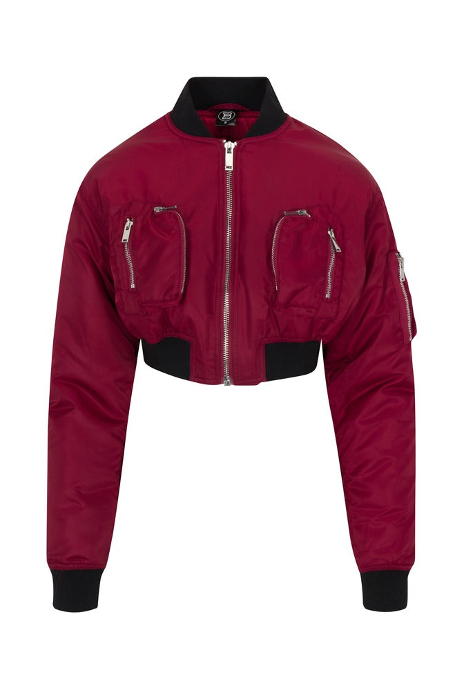 Merlot Commander Cropped Bomber front