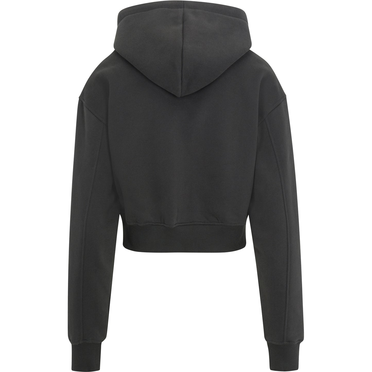 Dark Grey Everyday Basic Cropped Hoodie