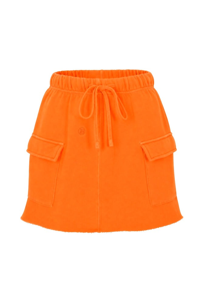 Tangerine Short Cargo Skirt front
