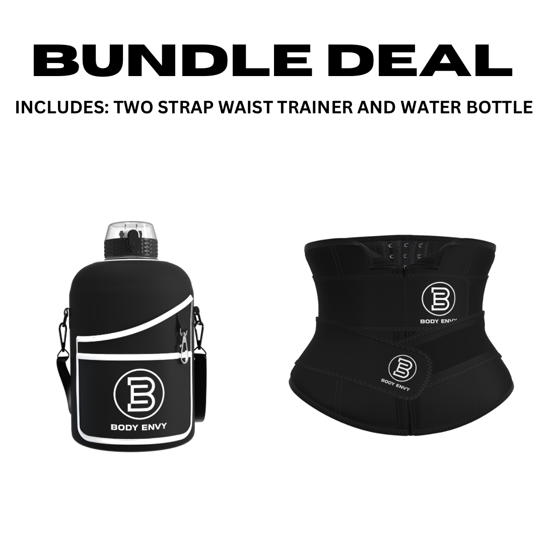 2 Strap Waist Trainer & Water Bottle Bundle Deal