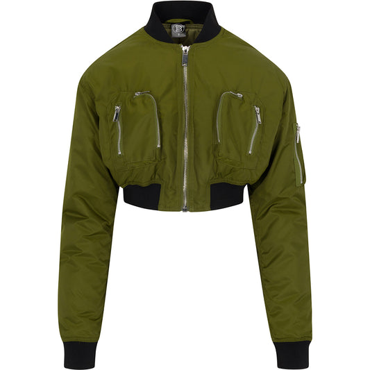 Olive Commander Cropped Bomber