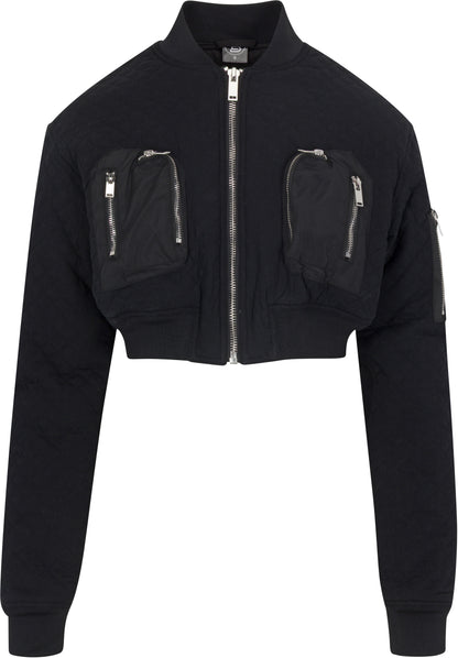Black Flight Quilted Bomber
