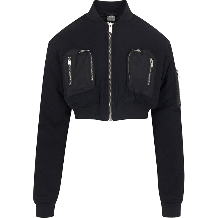 Black Flight Quilted Bomber
