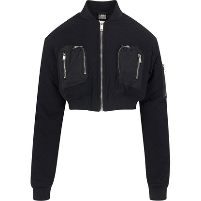 Black Flight Quilted Bomber