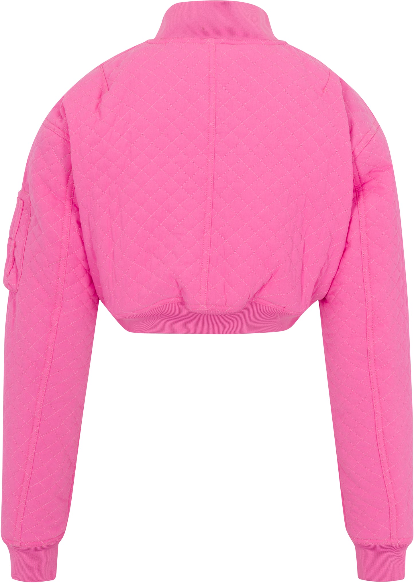 Pink Flight Quilted Bomber