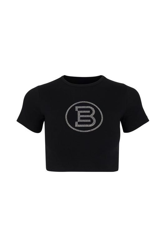 Black BE Logo Cropped Tee front