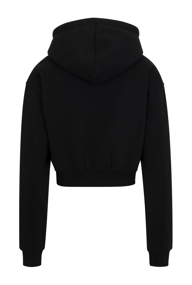 Black Everyday Basic Cropped Hoodie back