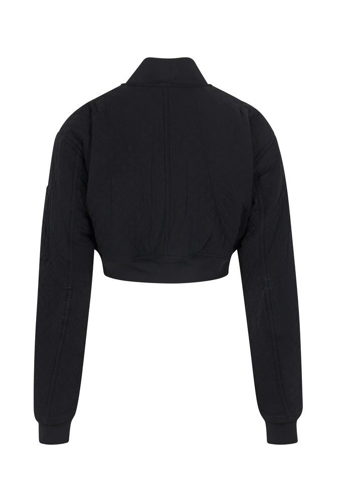 Black Flight Quilted Bomber back