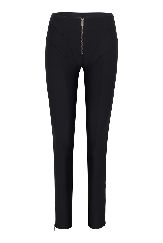 Black Sculpt Zip Legging front