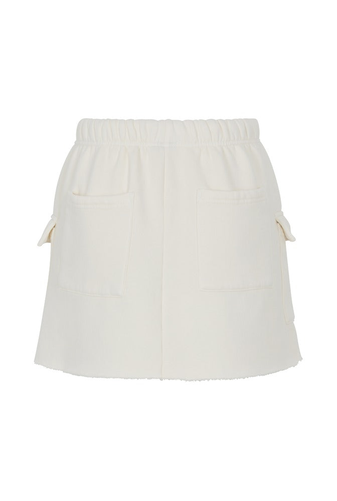 Ivory Short Cargo Skirt back