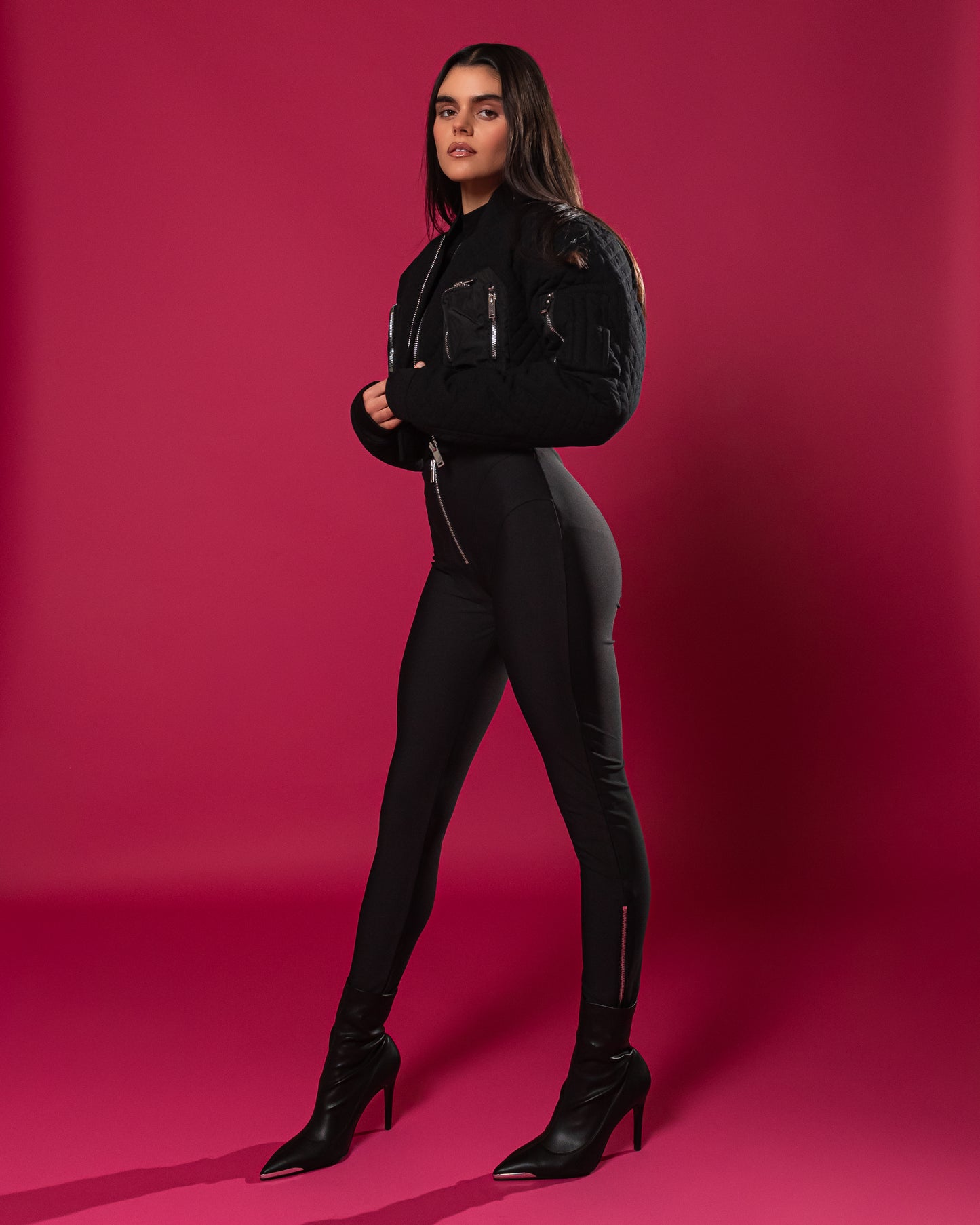 Black Sculpt Zip Legging