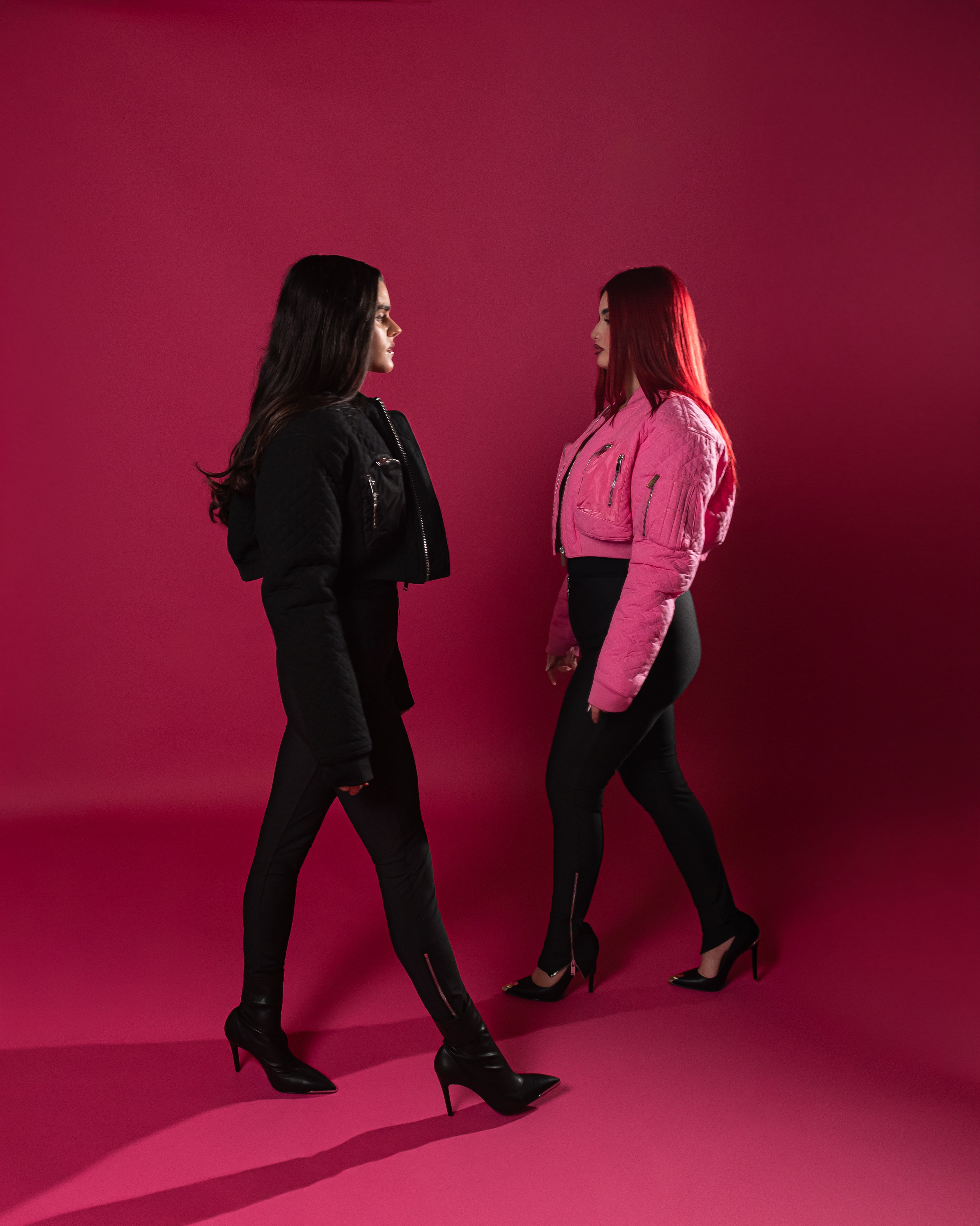 Pink Flight Quilted Bomber