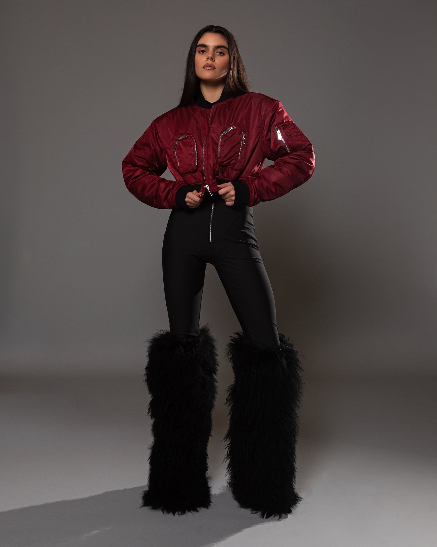 Merlot Commander Cropped Bomber