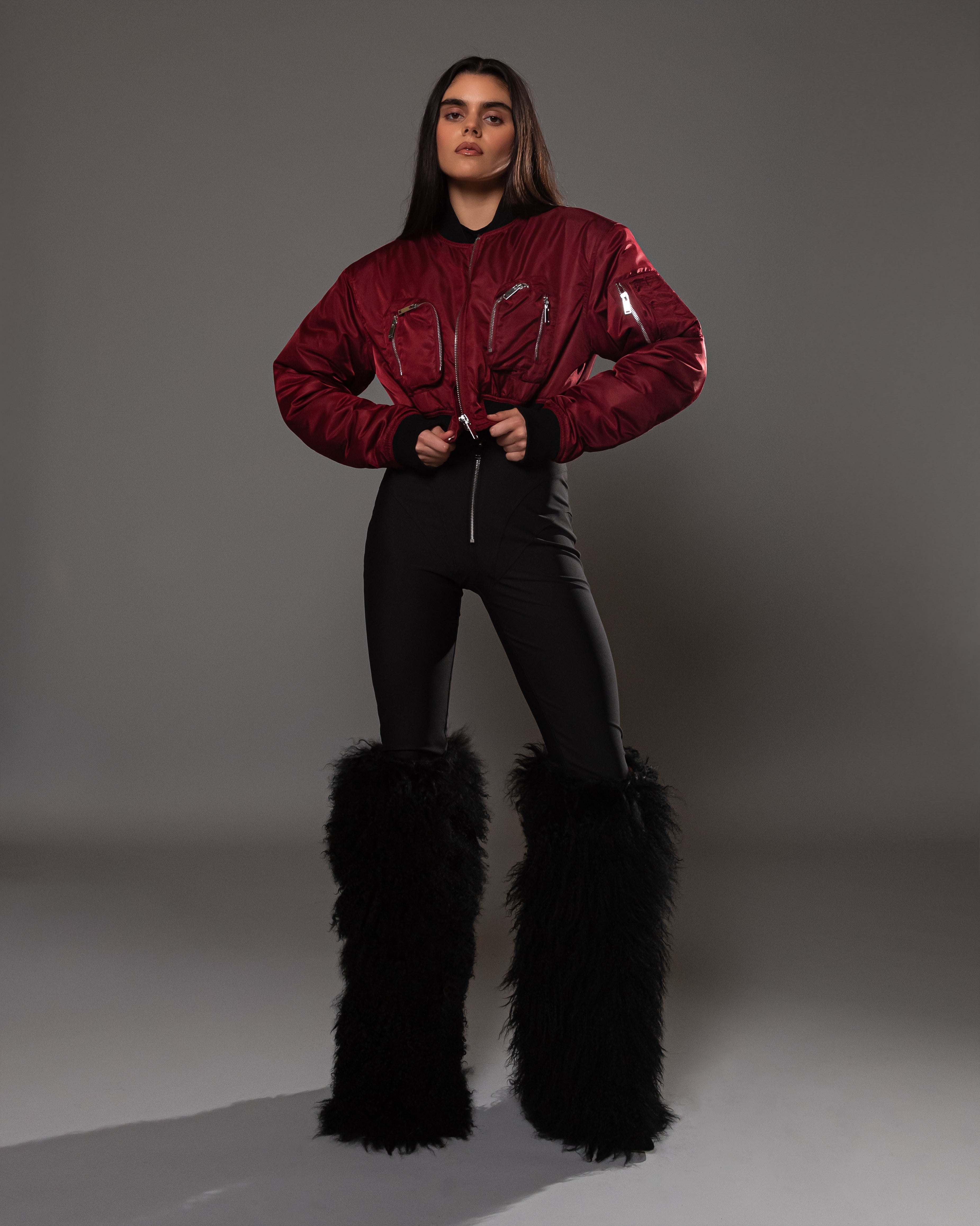 Merlot Commander Cropped Bomber