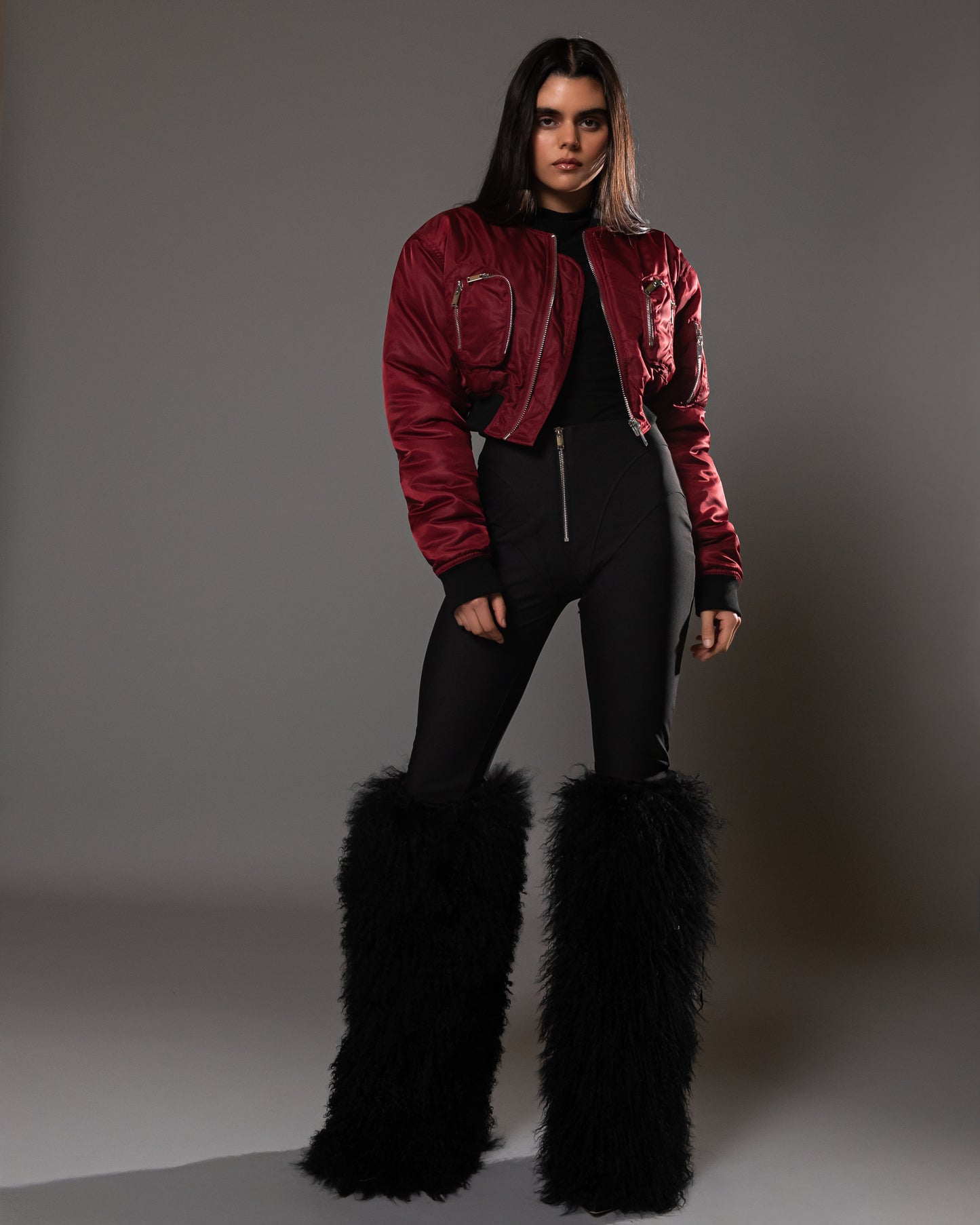 Merlot Commander Cropped Bomber