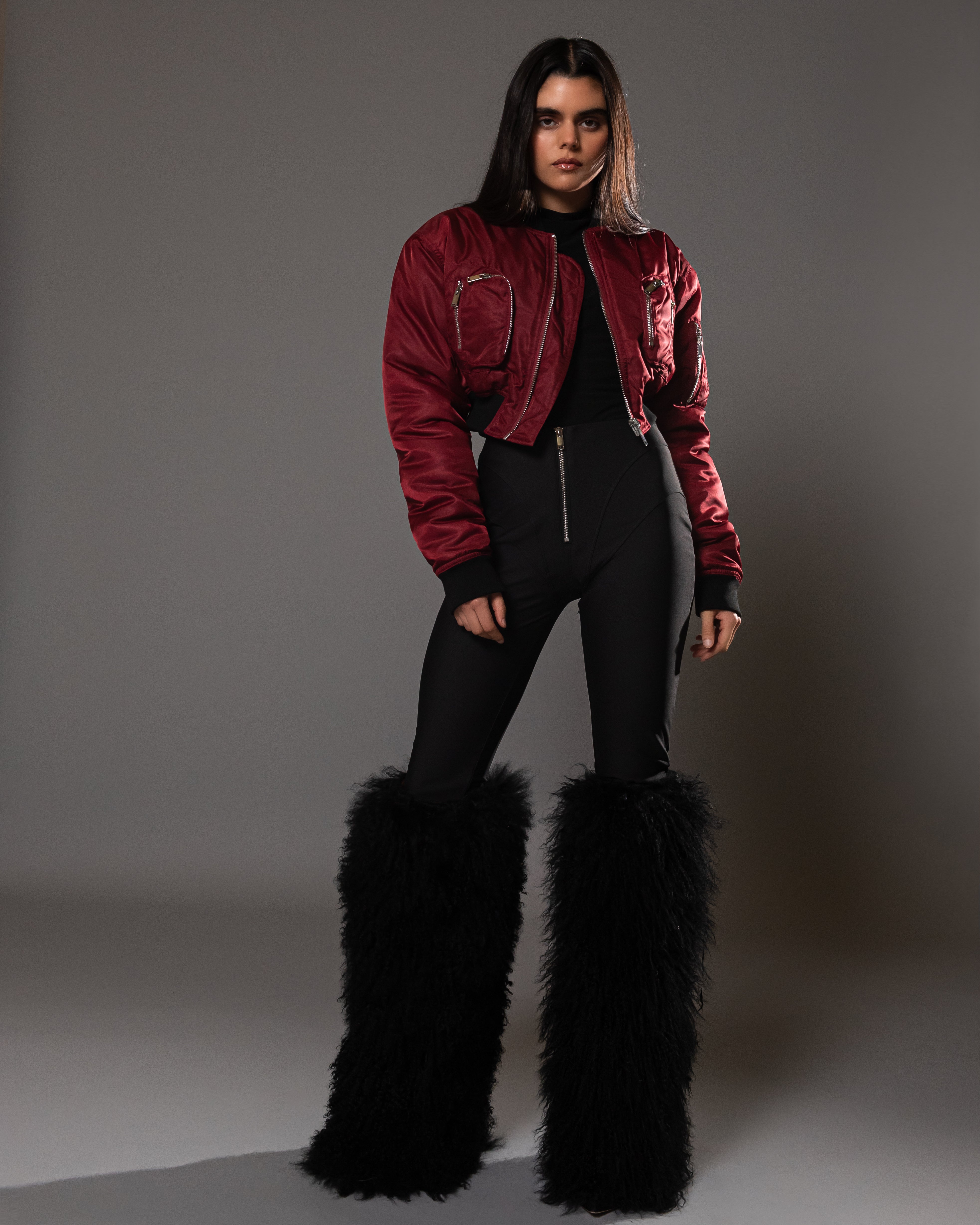 Merlot Commander Cropped Bomber