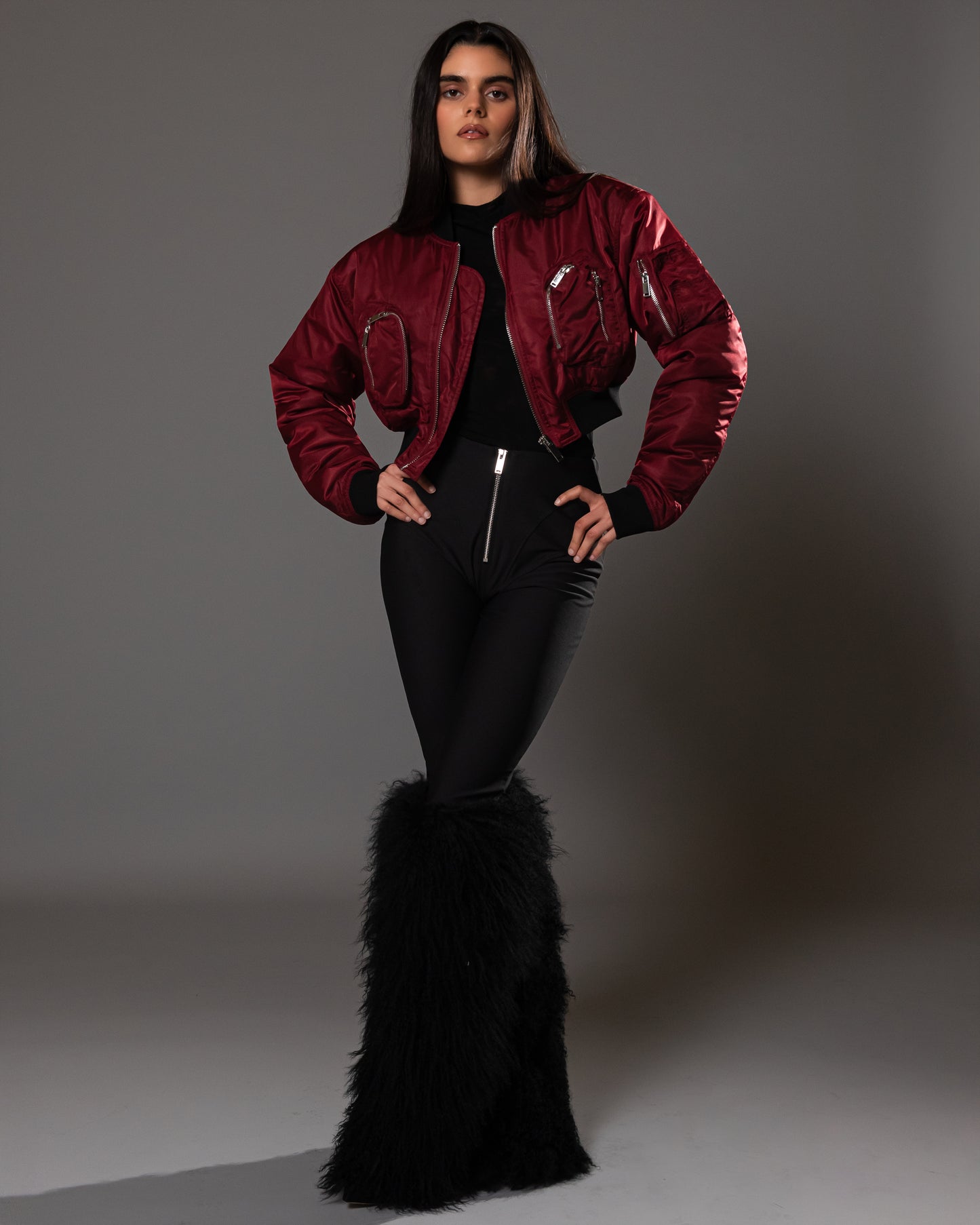 Merlot Commander Cropped Bomber