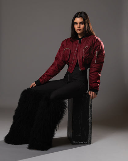 Merlot Commander Cropped Bomber