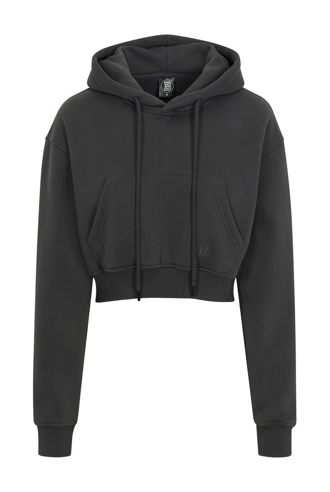 Dark Grey Everyday Basic Cropped Hoodie front