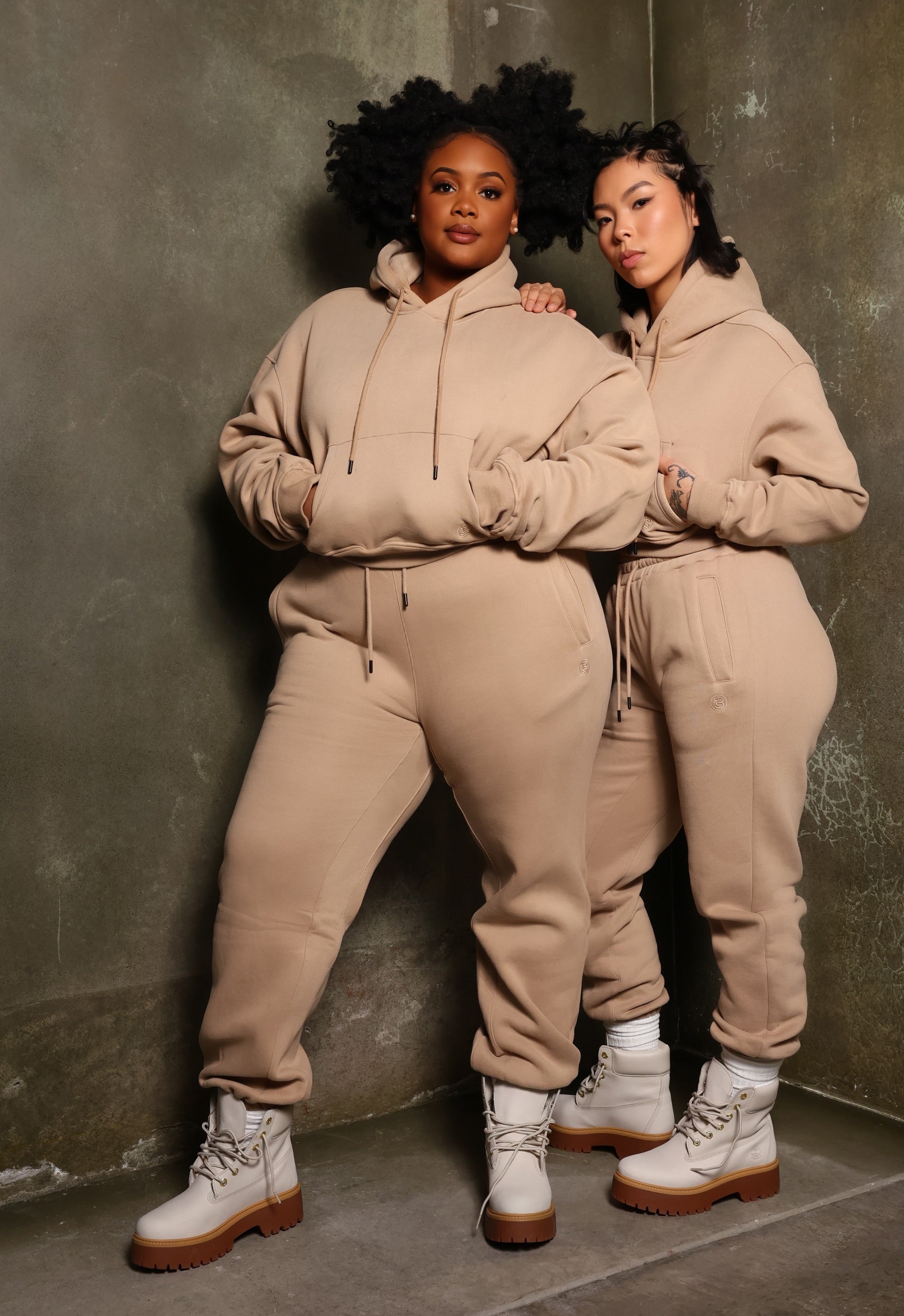 Beige Basics Cropped Hoodie