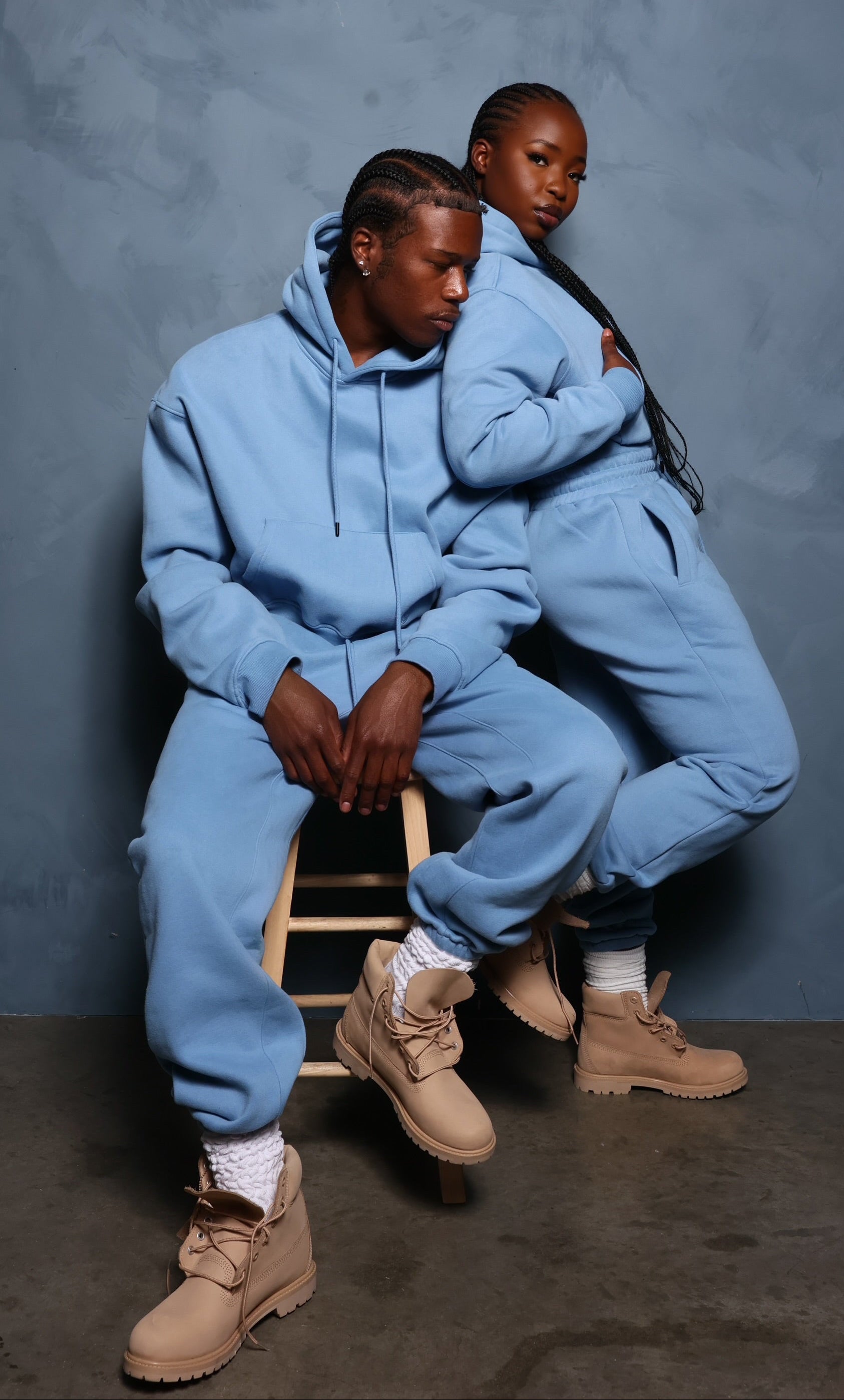 Blue Basics Cropped Hoodie
