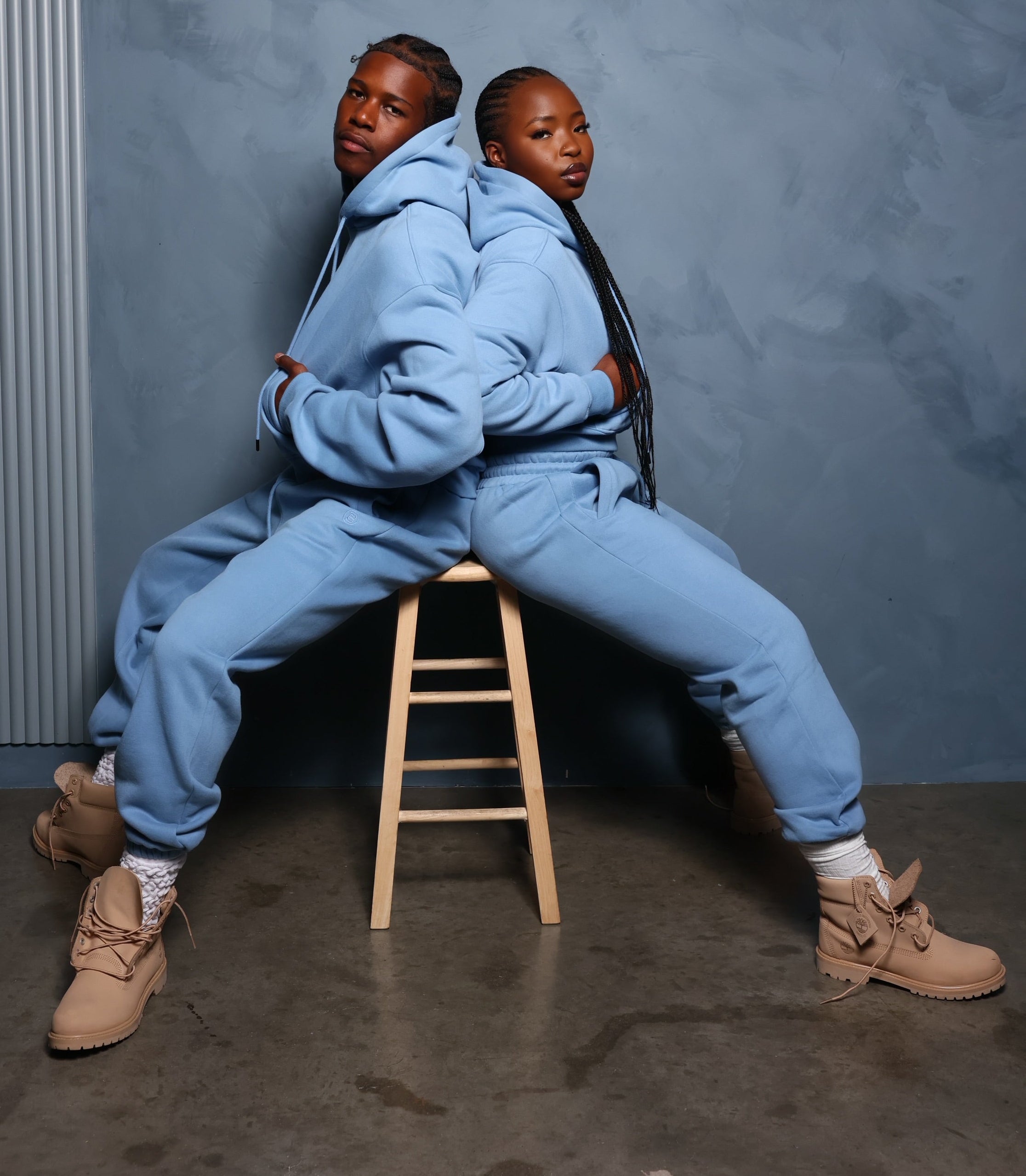 Blue Basics Cropped Hoodie