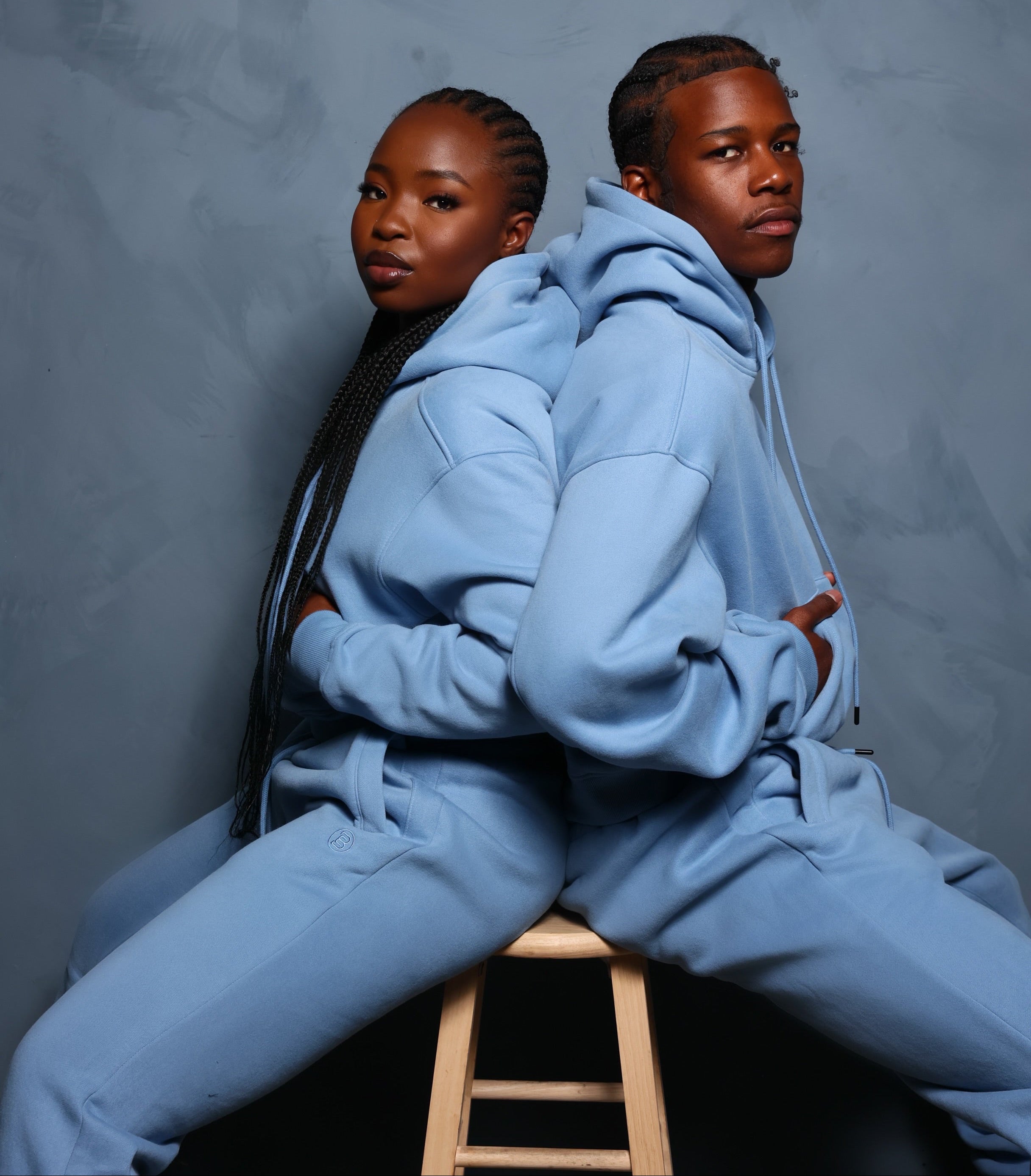Blue Basics Cropped Hoodie