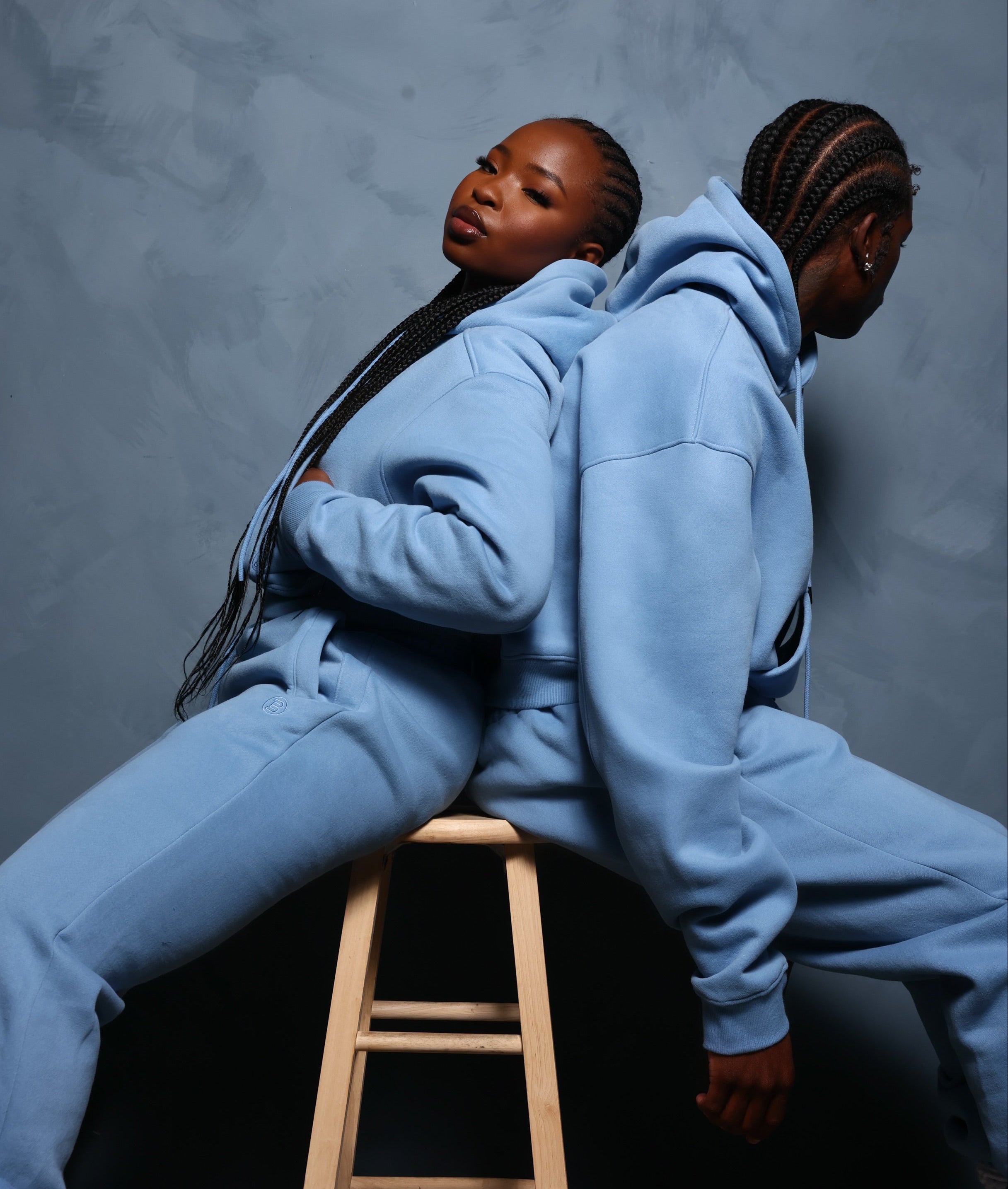 Blue Basics Cropped Hoodie