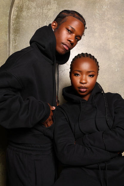 Black  Everyday Basic Cropped Hoodie