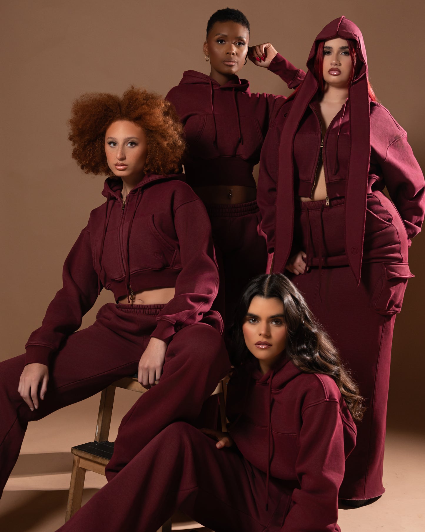 Bordeaux Cargo Hoodie