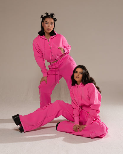 Rosa Cargo Cropped  Zip Hoodie