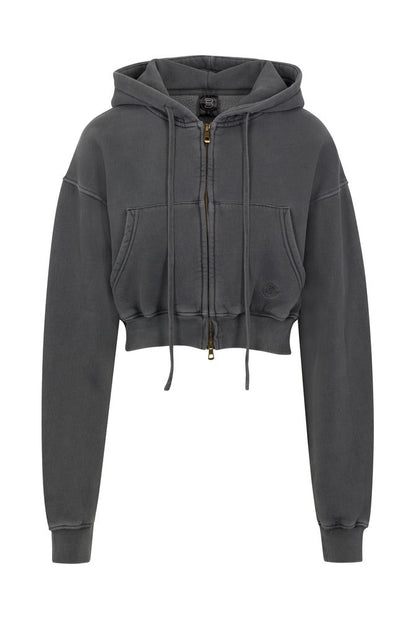 Griege Cargo Cropped Zip Hoodie front