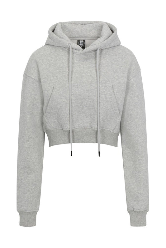 Light Grey Everyday Basic Cropped Hoodie front