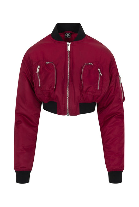 Merlot Commander Cropped Bomber front