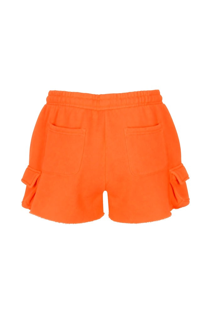 Tangerine Mini Cargo Shorts back