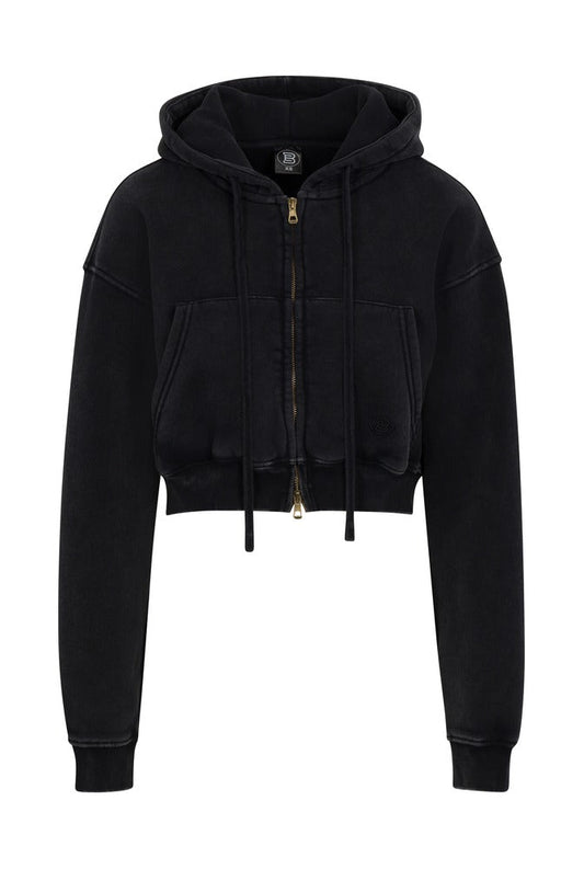 Noir Cargo Cropped Zip Hoodie front