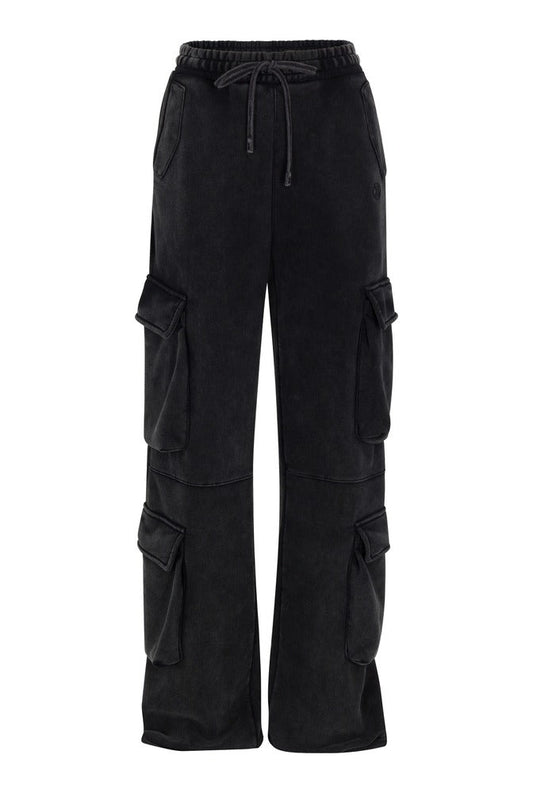 Noir Cargo Joggers front